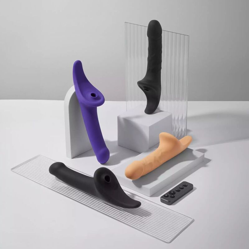 Вибронасадка для страпона с вакуумной стимуляцией Strap-On-Me Multi Orgasm Realistic Dildo L Black