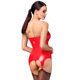 Корсет с подвязками для чулок Noir Handmade F368 Bombshell Fierce Corset-belt Red S