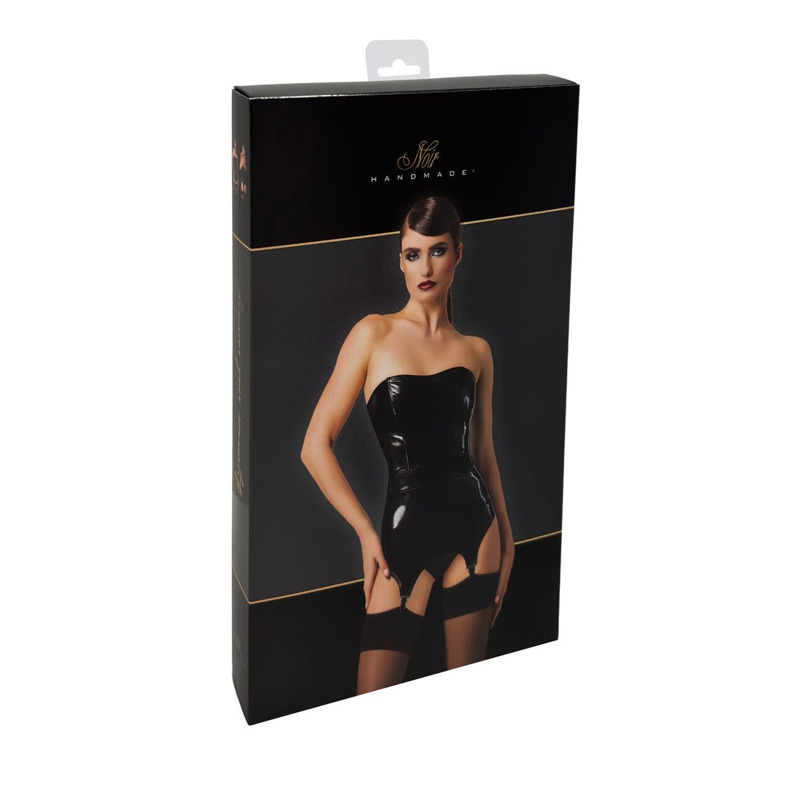 Корсет с подвязками для чулок Noir Handmade F381 Dominae Venom PVC corset-belt M
