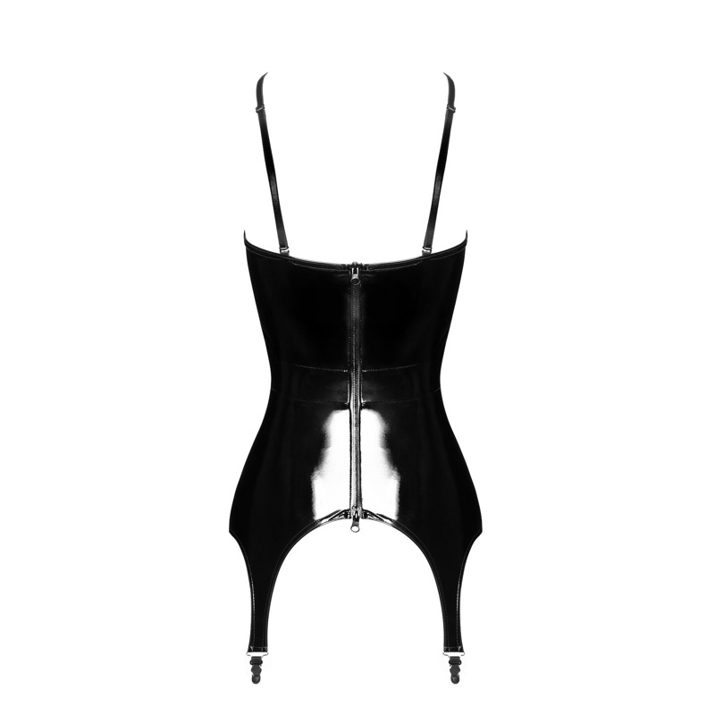 Корсет с подвязками для чулок Noir Handmade F381 Dominae Venom PVC corset-belt XXL