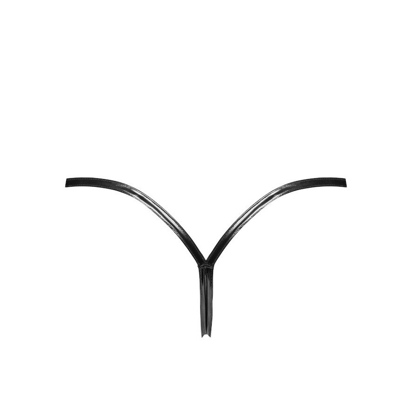 Трусики Noir Handmade P014 Dominae PVC panty with silver clasp XL
