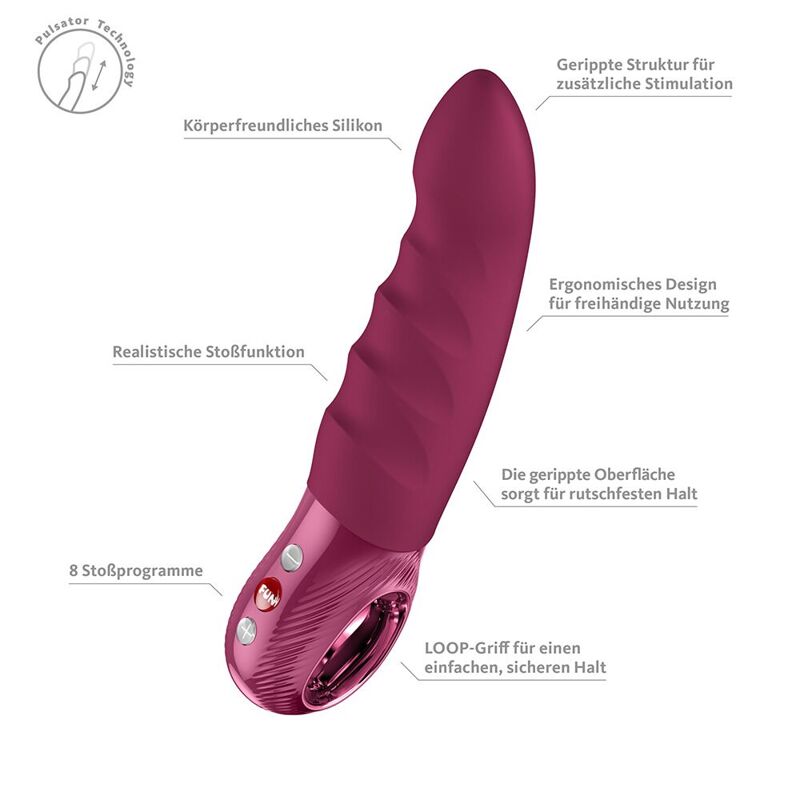 Пульсатор Fun Factory Stronic Deep, Wine Red, 8 режимів роботи, перезаряджуваний Пульсатор Fun Factory Stronic Deep, Wine Red, 8 режимів роботи, перезаряджуваний