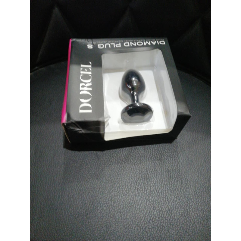 Металлическая анальная пробка с кристаллом Dorcel Diamond Plug Black S (мятая упаковка!!!)