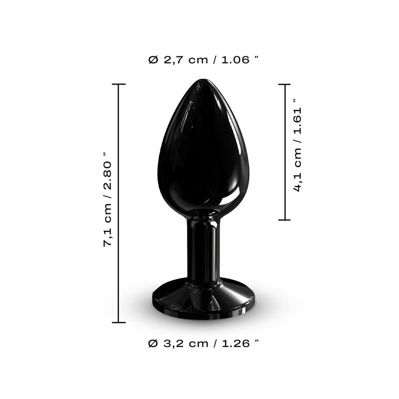 Металлическая анальная пробка с кристаллом Dorcel Diamond Plug Black S (мятая упаковка!!!)