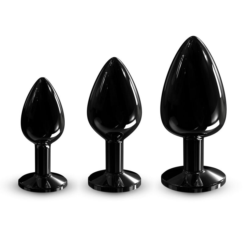 Металлическая анальная пробка с кристаллом Dorcel Diamond Plug Black S (мятая упаковка!!!)