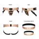 Трусы для страпона Strap-On-Me Leatherette Harness Curious  Holographic Rose Gold (мятая упаковка!!!)