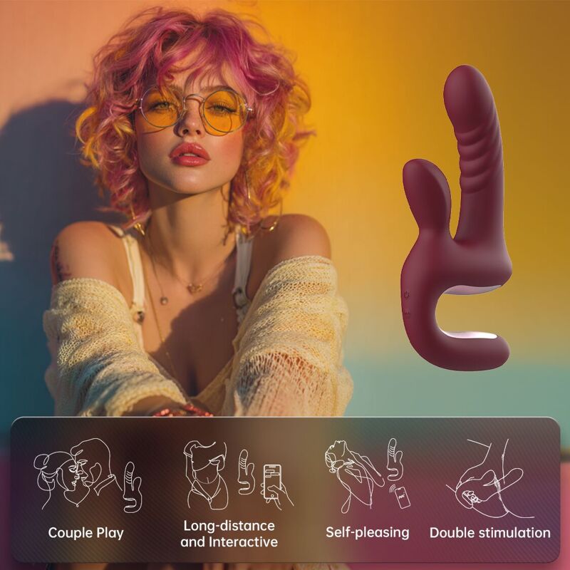 Смарт-пульсатор Magic Motion Magic Duet Bordeaux, 10 режимов пульсаций, 10 режимов вибрации