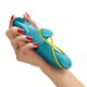 Мини вибратор-кролик со стимулирующей лентой Fun Factory AMORINO Aquamarine, лента съемная