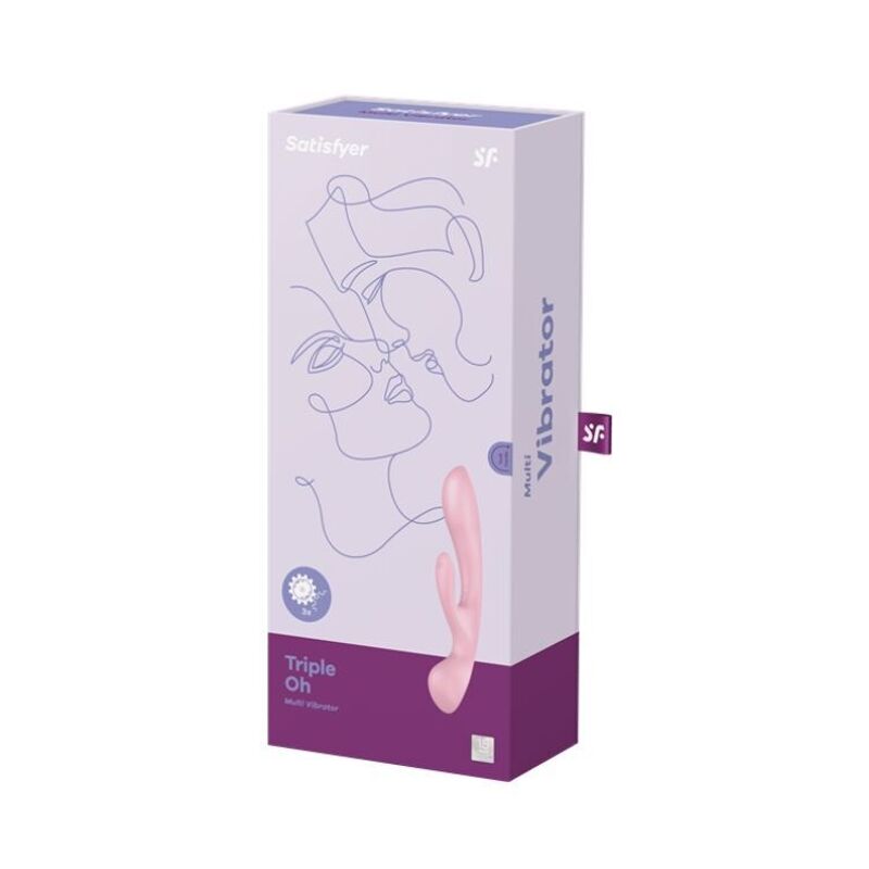 Двусторонний вибратор-кролик Satisfyer Triple Oh Pink (мятая упаковка!!!)
