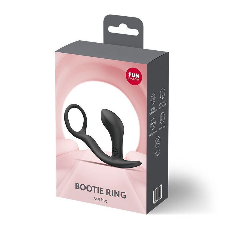 Анальная пробка с эрекционным кольцом Fun Factory Bootie Ring Black (мятая упаковка!!!)