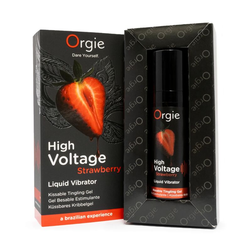 Жидкий вибратор Orgie High Voltage – Strawberry, 15 мл, эффект мурашек, очень мощный, вкус клубники