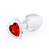 Скляна анальна пробка NS Novelties Crystal - Desires - Red Heart - Medium Скляна анальна пробка NS Novelties Crystal - Desires - Red Heart - Medium