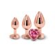 Набор анальных пробок NS Novelties Rear Assets - Trainer Kit - Rose Gold - Pink Heart
