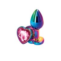 Анальна пробка NS Novelties Rear Assets - Multicolor Heart - Small - Pink Анальна пробка NS Novelties Rear Assets - Multicolor Heart - Small - Pink