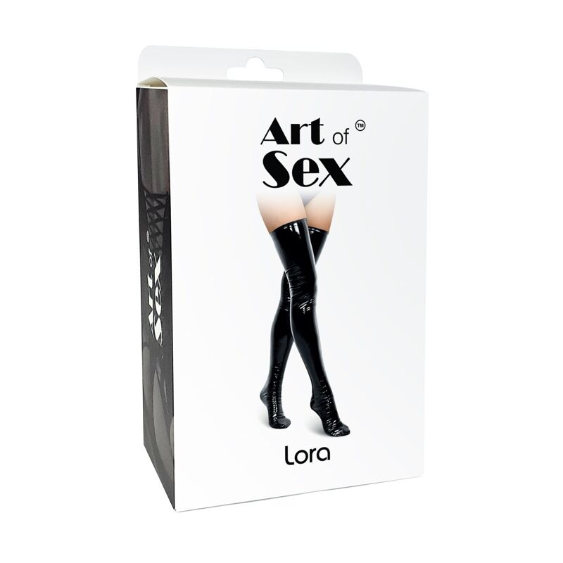 Сексуальные виниловые чулки Art of Sex - Lora, размер S, с эффектом голограммы