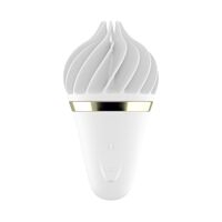 Мороженка-спінатор Satisfyer Lay-On - Sweet Treat White/Gold, 10 режимів роботи, водонепроникний Мороженка-спінатор Satisfyer Lay-On - Sweet Treat White/Gold, 10 режимів роботи, водонепроникний