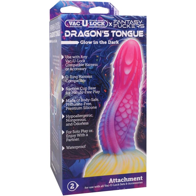 Фентезійний фалоімітатор Doc Johnson Vac-U-Lock x Fantasy Fuckers Dragon's Tongue Фентезійний фалоімітатор Doc Johnson Vac-U-Lock x Fantasy Fuckers Dragon's Tongue
