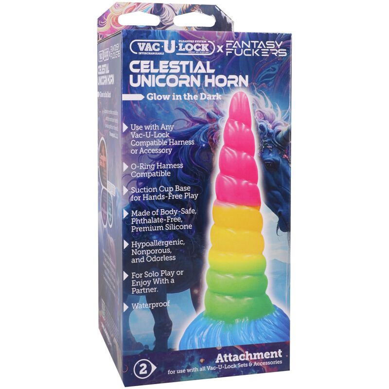 Фентезійний фалоімітатор Doc Johnson Vac-U-Lock x Fantasy Fuckers Celestial Unicorn Horn Фентезійний фалоімітатор Doc Johnson Vac-U-Lock x Fantasy Fuckers Celestial Unicorn Horn