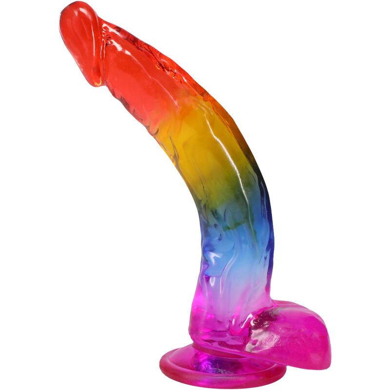 Фалоімітатор Doc Johnson Crystal Jellies - 9.5 Inch Dildo - Rainbow Фалоімітатор Doc Johnson Crystal Jellies - 9.5 Inch Dildo - Rainbow