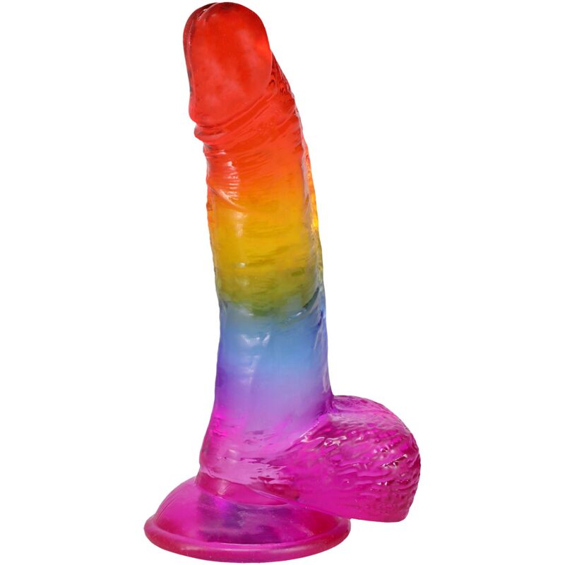 Фалоімітатор Doc Johnson Crystal Jellies - Realistic cock with balls 8.5 Inch - Rainbow Фалоімітатор Doc Johnson Crystal Jellies - Realistic cock with balls 8.5 Inch - Rainbow