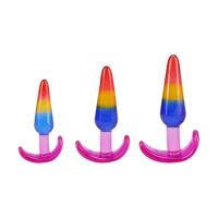 Набір анальних пробок Doc Johnson Crystal Jellies - Anal Trainer Set - Rainbow Набір анальних пробок Doc Johnson Crystal Jellies - Anal Trainer Set - Rainbow