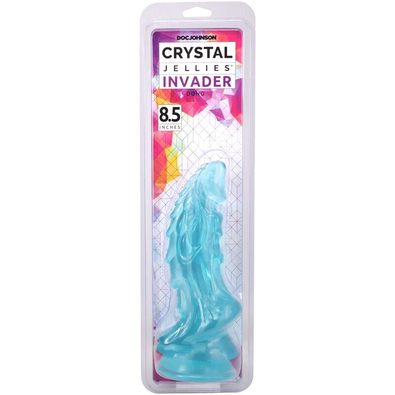 Фентезійний фалоімітатор Doc Johnson Crystal Jellies - Invader Dong 8.5 Inch - Teal Фентезійний фалоімітатор Doc Johnson Crystal Jellies - Invader Dong 8.5 Inch - Teal