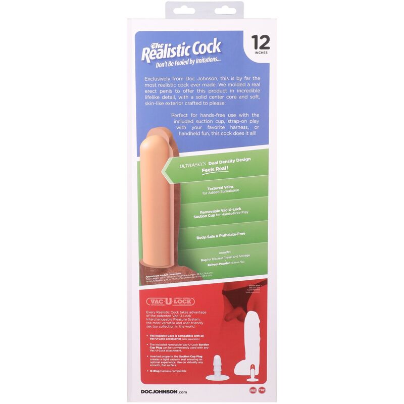 Фалоімітатор Doc Johnson The Realistic Cock ULTRASKYN - 12 Inch Hung with Balls Vanilla Фалоімітатор Doc Johnson The Realistic Cock ULTRASKYN - 12 Inch Hung with Balls Vanilla