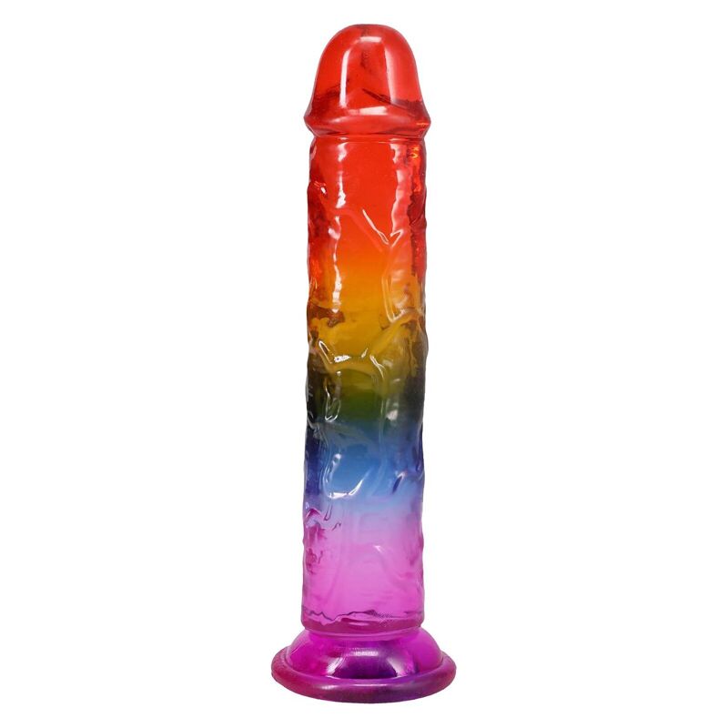Дилдо Doc Johnson Crystal Jellies - 8.5 Inch Сlassic Dong - Rainbow