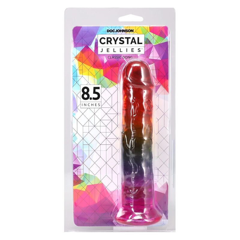 Дилдо Doc Johnson Crystal Jellies - 8.5 Inch Сlassic Dong - Rainbow Дилдо Doc Johnson Crystal Jellies - 8.5 Inch Сlassic Dong - Rainbow