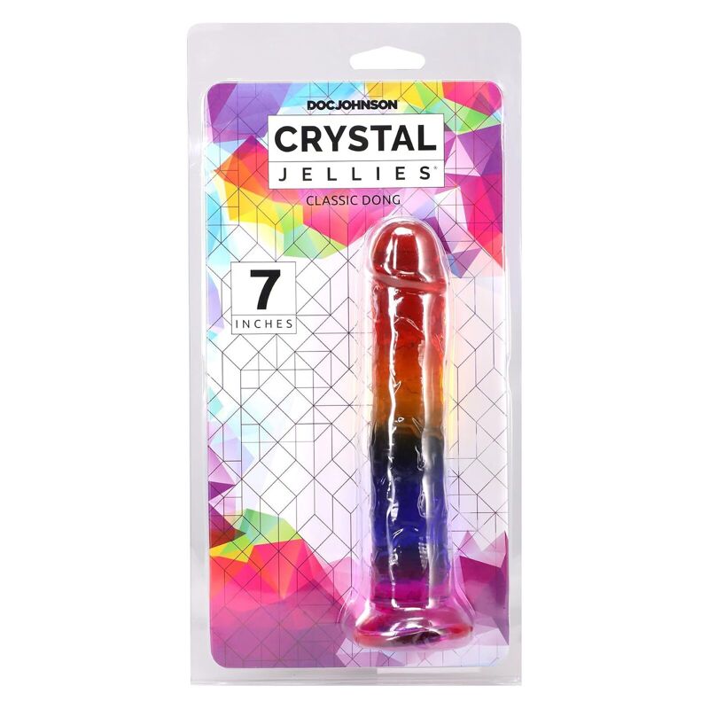 Дилдо Doc Johnson Crystal Jellies - 7 Inch Сlassic Dong - Rainbow Дилдо Doc Johnson Crystal Jellies - 7 Inch Сlassic Dong - Rainbow