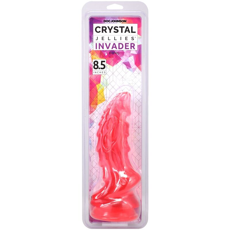 Фентезійний фалоімітатор Doc Johnson Crystal Jellies - Invader Dong 8.5 Inch - Pink Фентезійний фалоімітатор Doc Johnson Crystal Jellies - Invader Dong 8.5 Inch - Pink