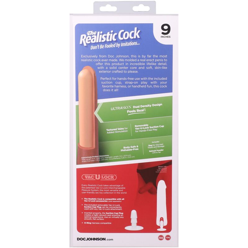 Фалоімітатор Doc Johnson The Realistic Cock ULTRASKYN - 9 Inch with Balls Vanilla Фалоімітатор Doc Johnson The Realistic Cock ULTRASKYN - 9 Inch with Balls Vanilla