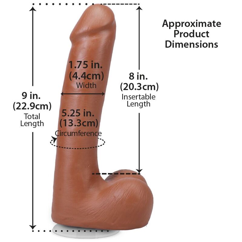Фалоімітатор Doc Johnson The Realistic Cock ULTRASKYN - 9 Inch with Balls Caramel Фалоімітатор Doc Johnson The Realistic Cock ULTRASKYN - 9 Inch with Balls Caramel