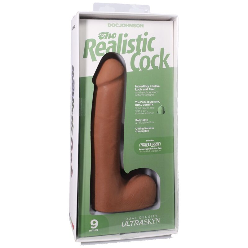 Фалоімітатор Doc Johnson The Realistic Cock ULTRASKYN - 9 Inch with Balls Caramel Фалоімітатор Doc Johnson The Realistic Cock ULTRASKYN - 9 Inch with Balls Caramel