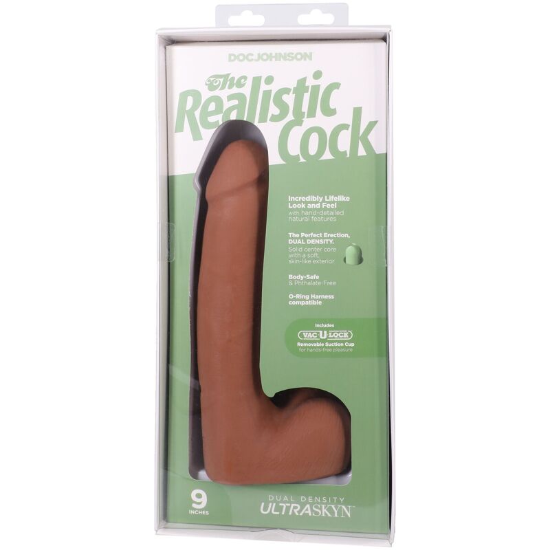 Фалоімітатор Doc Johnson The Realistic Cock ULTRASKYN - 9 Inch with Balls Caramel Фалоімітатор Doc Johnson The Realistic Cock ULTRASKYN - 9 Inch with Balls Caramel