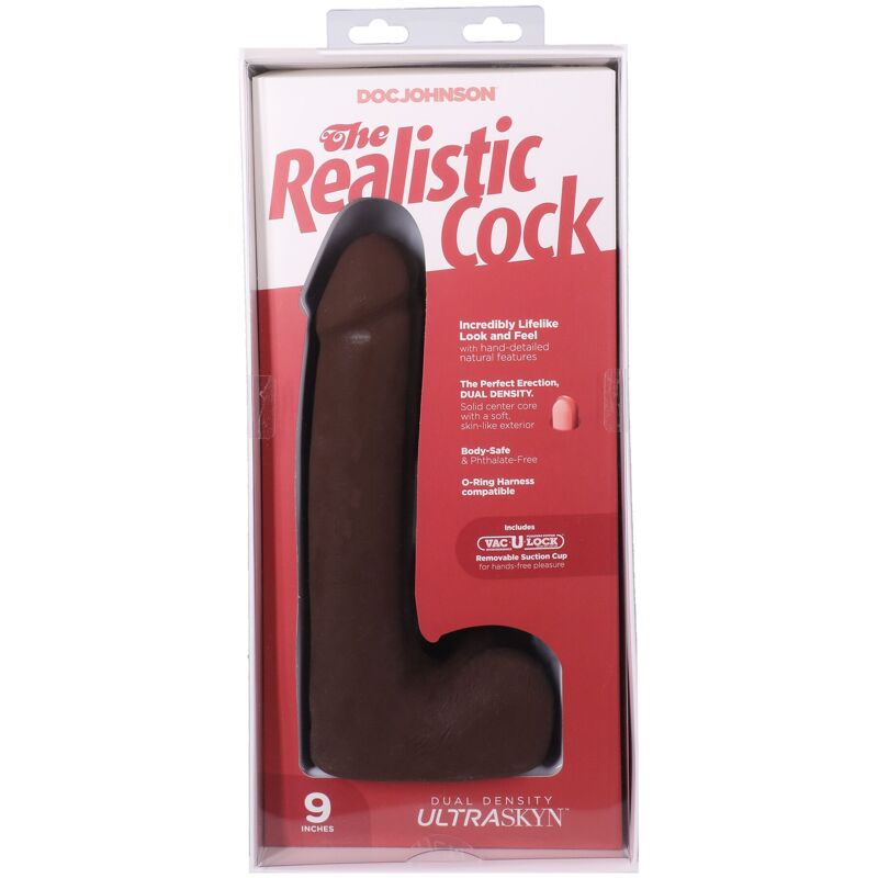 Фалоімітатор Doc Johnson The Realistic Cock ULTRASKYN - 9 Inch with Balls Chocolate Фалоімітатор Doc Johnson The Realistic Cock ULTRASKYN - 9 Inch with Balls Chocolate