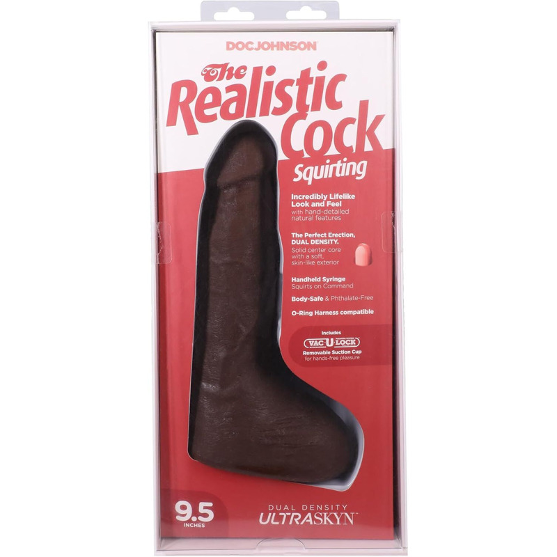 Фалоімітатор, що кінчає Doc Johnson The Realistic Cock ULTRASKYN - Squirting 9,5 Inch Chocolate Фалоімітатор, що кінчає Doc Johnson The Realistic Cock ULTRASKYN - Squirting 9,5 Inch Chocolate