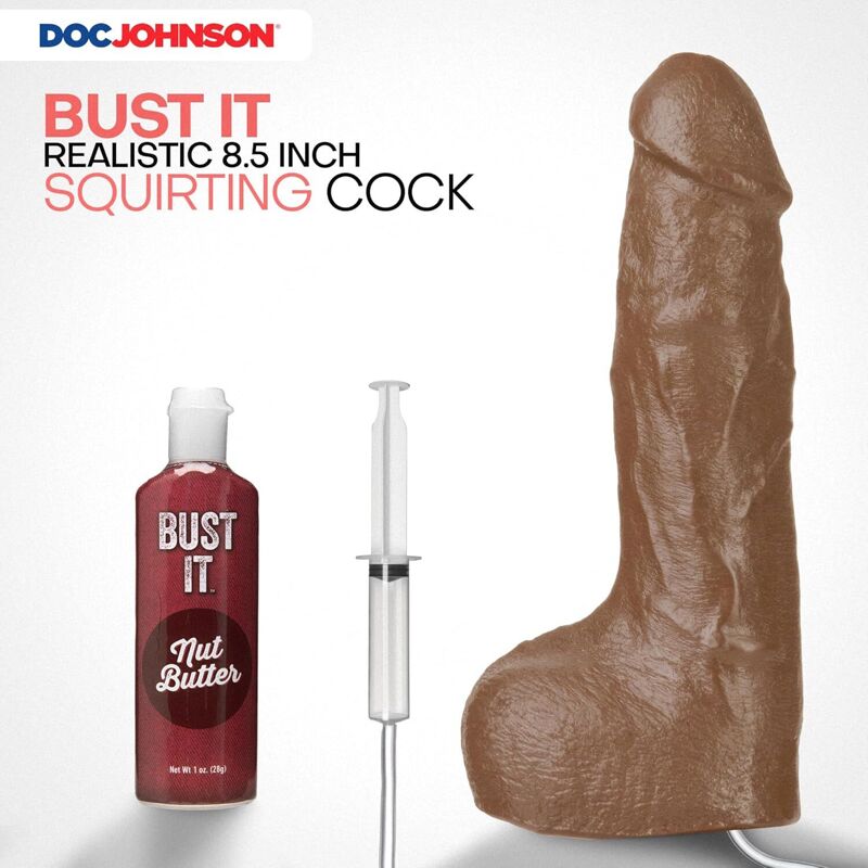 Фалоімітатор, що кінчає Doc Johnson The Realistic Cock ULTRASKYN - Squirting 9,5 Inch Caramel