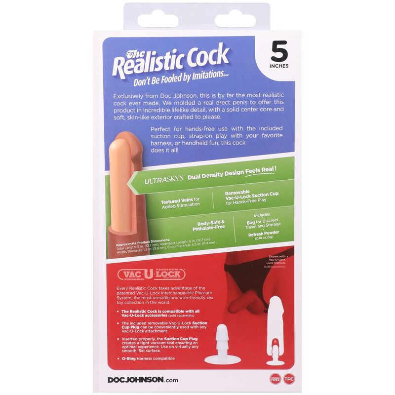 Фалоімітатор Doc Johnson The Realistic Cock ULTRASKYN - 5 Inch Caramel Фалоімітатор Doc Johnson The Realistic Cock ULTRASKYN - 5 Inch Caramel