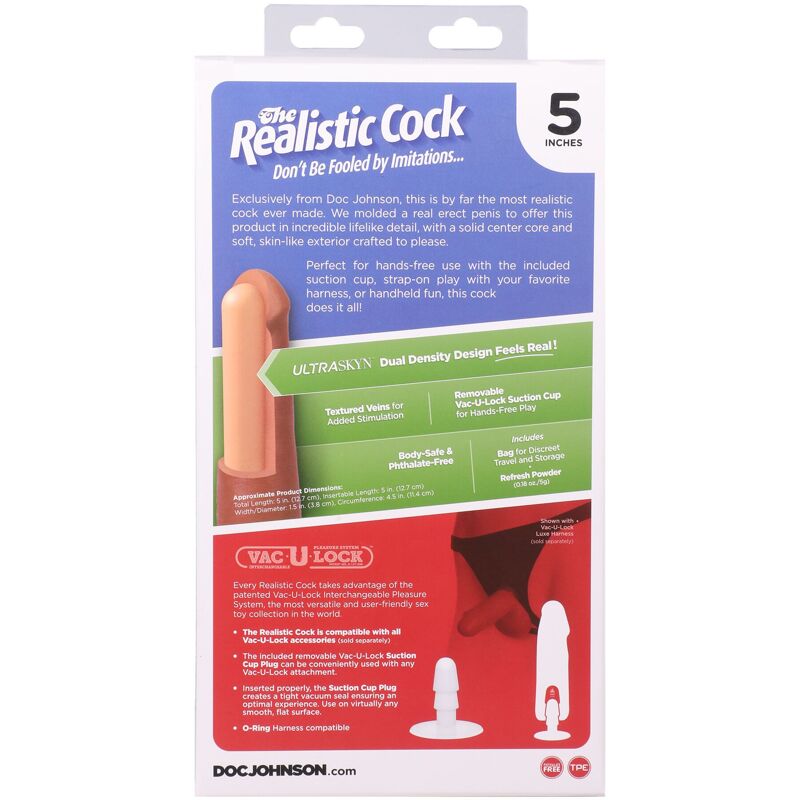 Фалоімітатор Doc Johnson The Realistic Cock ULTRASKYN - 5 Inch Chocolate Фалоімітатор Doc Johnson The Realistic Cock ULTRASKYN - 5 Inch Chocolate