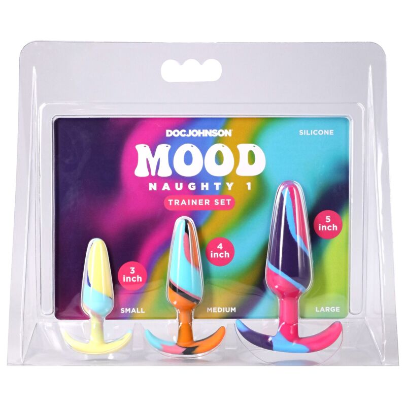 Набір анальних пробок Doc Johnson Mood Naughty 1 Kaleidoscope Trainer Set