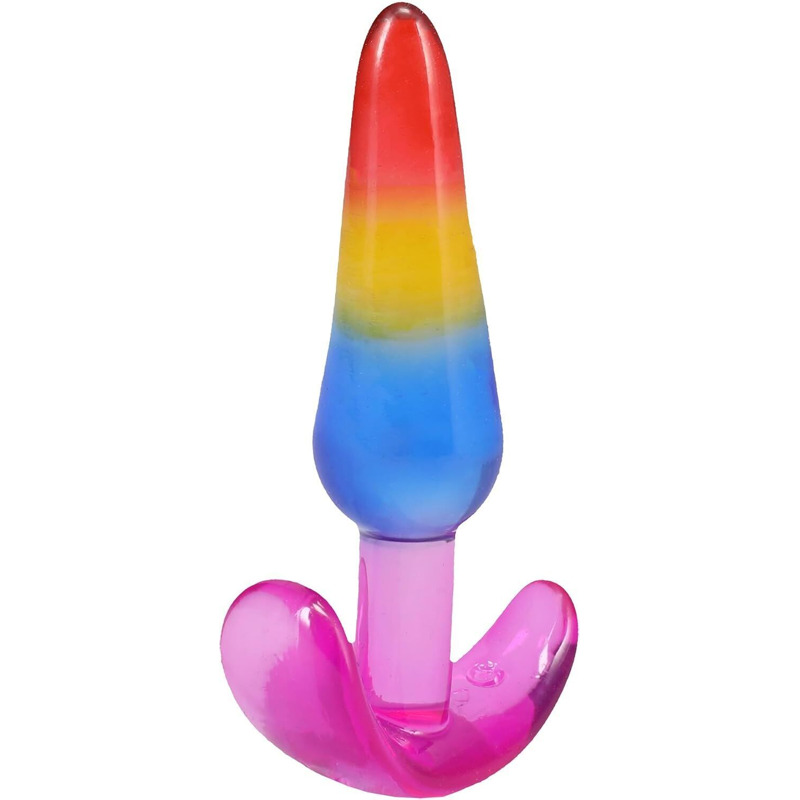 Набір анальних пробок Doc Johnson Crystal Jellies - Anal Trainer Set - Rainbow (м'яте паковання!!!)