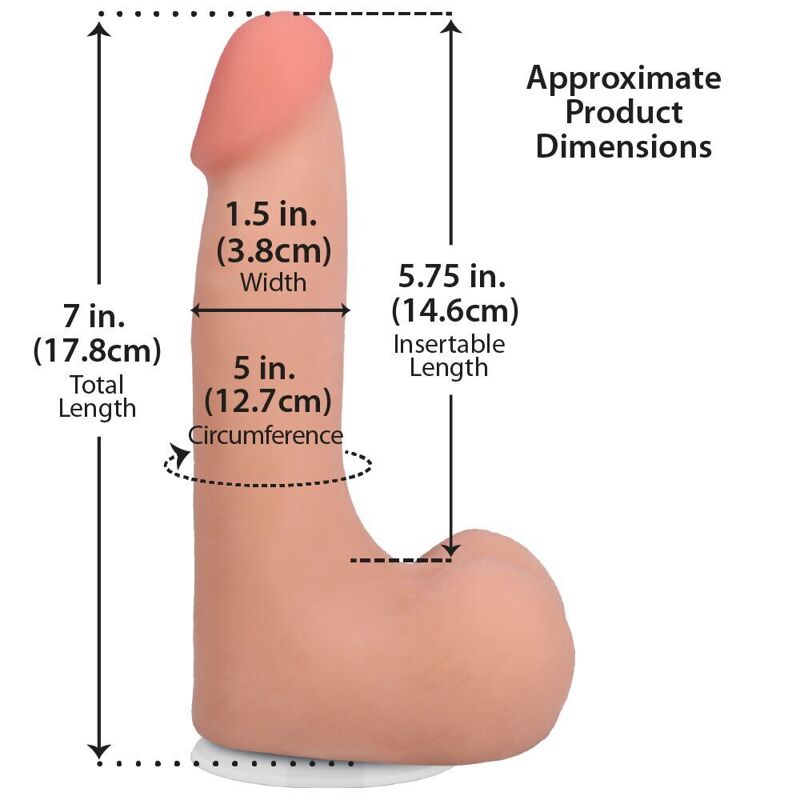 Фалоімітатор Doc Johnson The Realistic Cock ULTRASKYN 7 Inch with Balls Vanilla (м'яте паковання!!!)