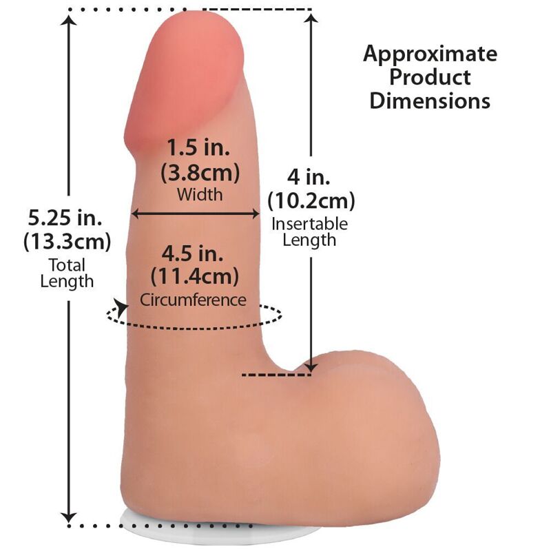 Фалоімітатор Doc Johnson The Realistic Cock ULTRASKYN - 5" with Balls Vanilla (надрив паковання!!!)