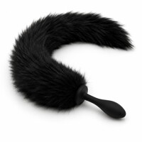 Анальная пробка силиконовая DS Fetish с черным лисьим хвостом, XXS Анальная пробка силиконовая DS Fetish с черным лисьим хвостом, XXS