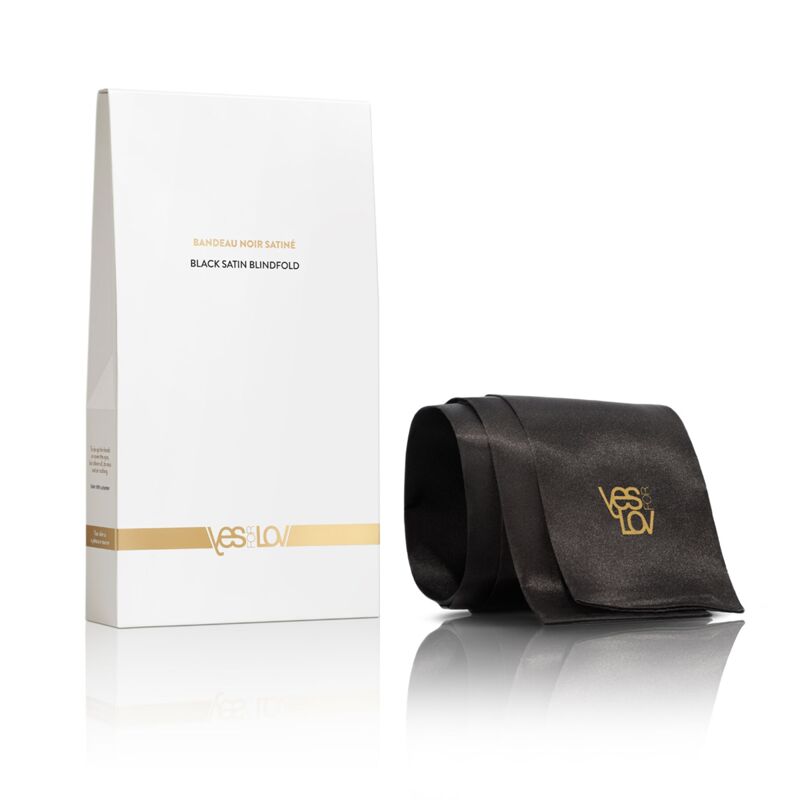 Сатиновая повязка на глаза YESforLOV BLACK SATIN BLINDFOLD