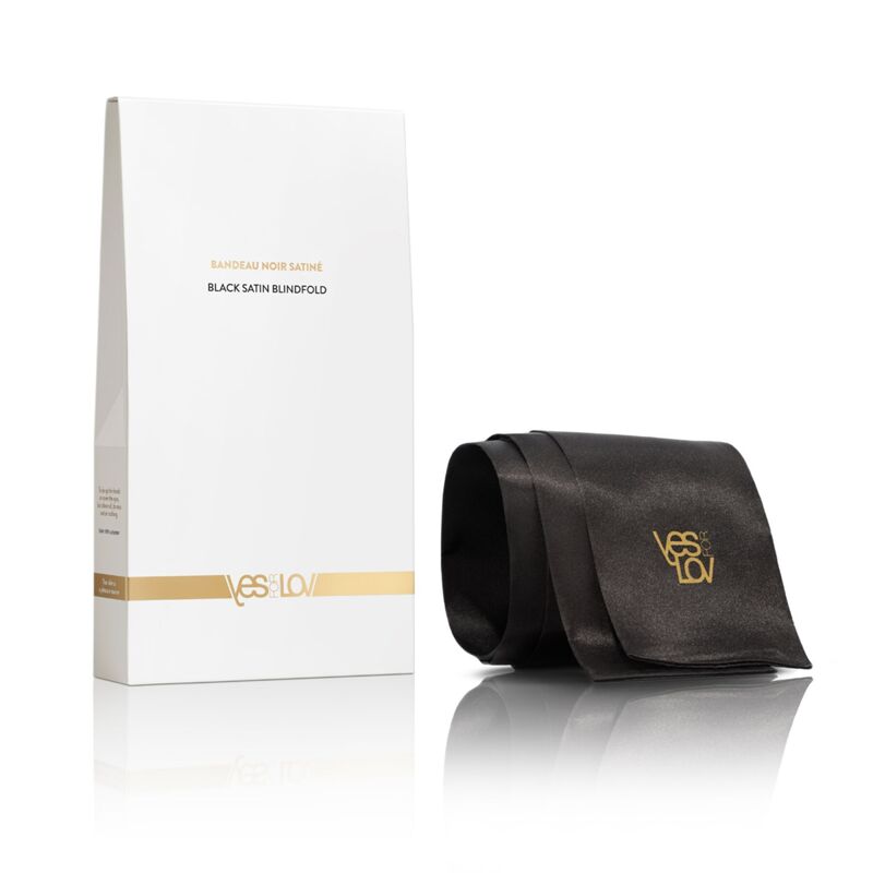Сатиновая повязка на глаза YESforLOV BLACK SATIN BLINDFOLD (мятая упаковка!!!)