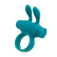 Эрекционное виброкольцо S Pleasures Premium Rabbit Ring бирюзовое, со съемной вибропулей и ушками Эрекционное виброкольцо S Pleasures Premium Rabbit Ring бирюзовое, со съемной вибропулей и ушками