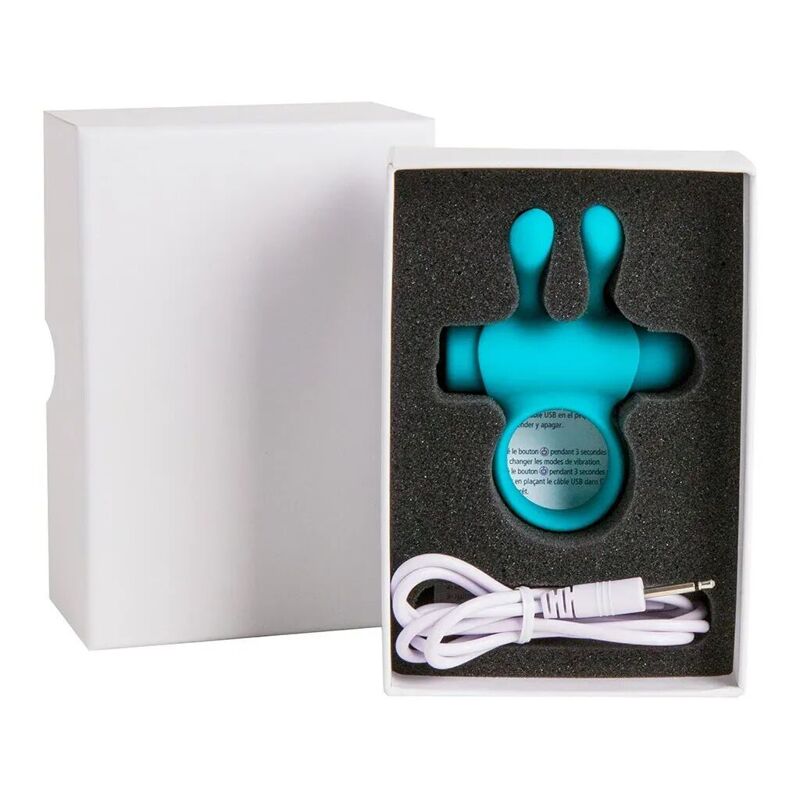 Эрекционное виброкольцо S Pleasures Premium Rabbit Ring бирюзовое, со съемной вибропулей и ушками Эрекционное виброкольцо S Pleasures Premium Rabbit Ring бирюзовое, со съемной вибропулей и ушками