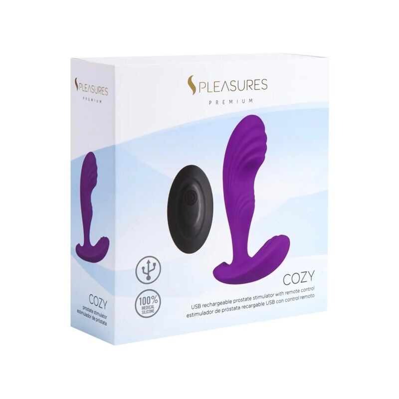 Вибромассажер простаты S Pleasures Premium Cozy, Purple, с рельефной головкой, 10 режимов Вибромассажер простаты S Pleasures Premium Cozy, Purple, с рельефной головкой, 10 режимов